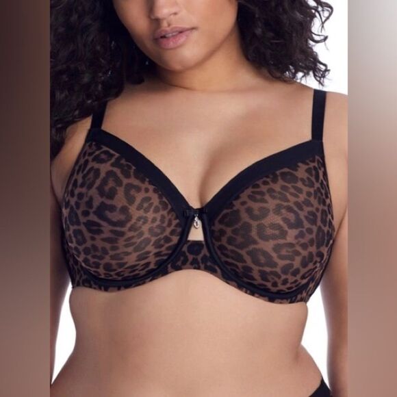 CURVY COUTURE
All You Leopard Mesh Bra In Dark Leopard - Picture 1 of 5